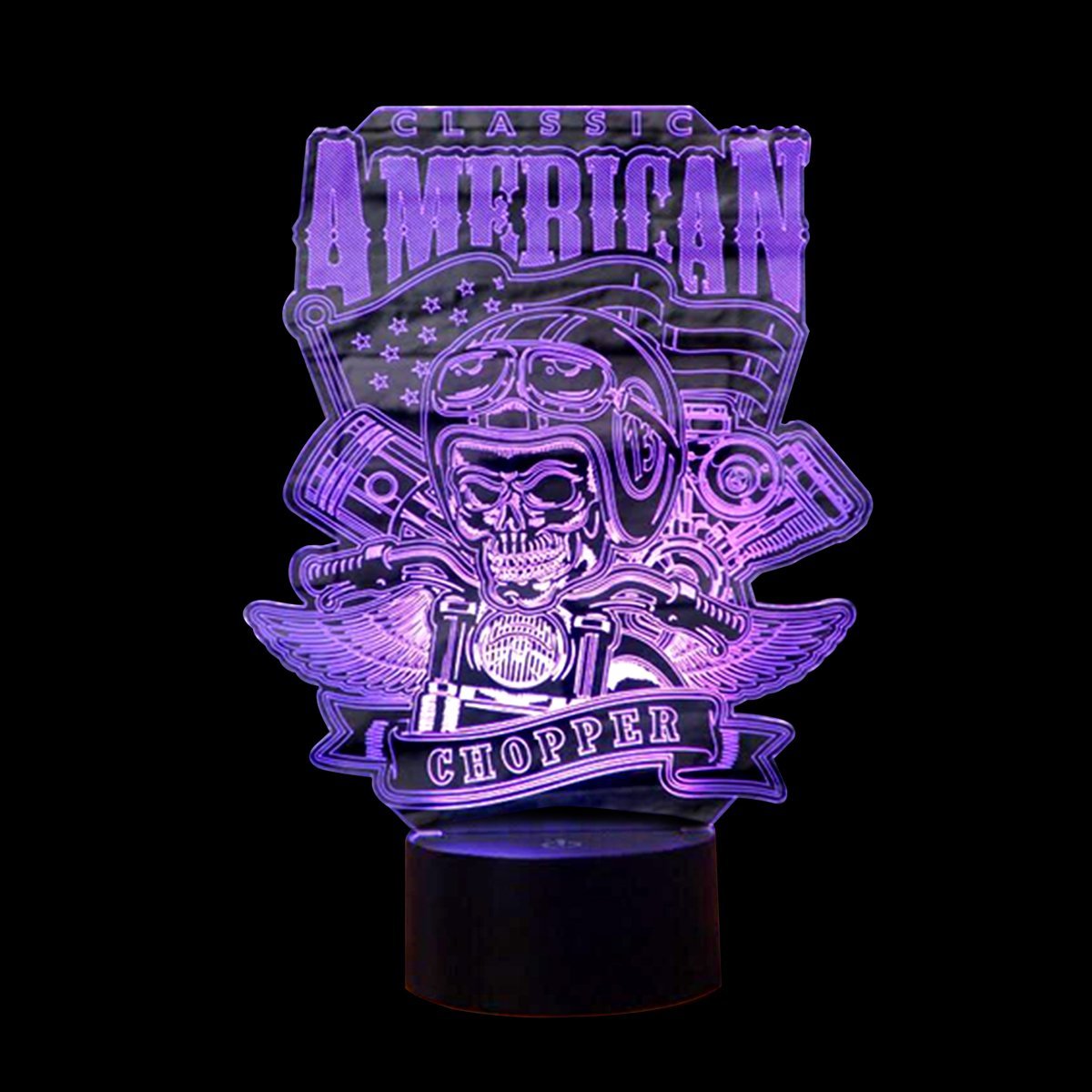 Classic American Chopper 3D Lamp