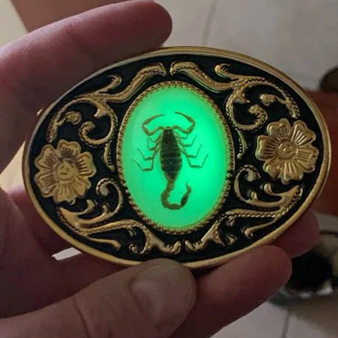 Glow-In-The-Dark Scorpion Belt Buckle – Biker Dope™