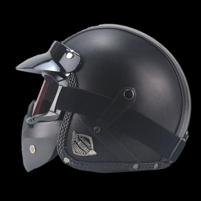 Vintage PU Leather Helmet